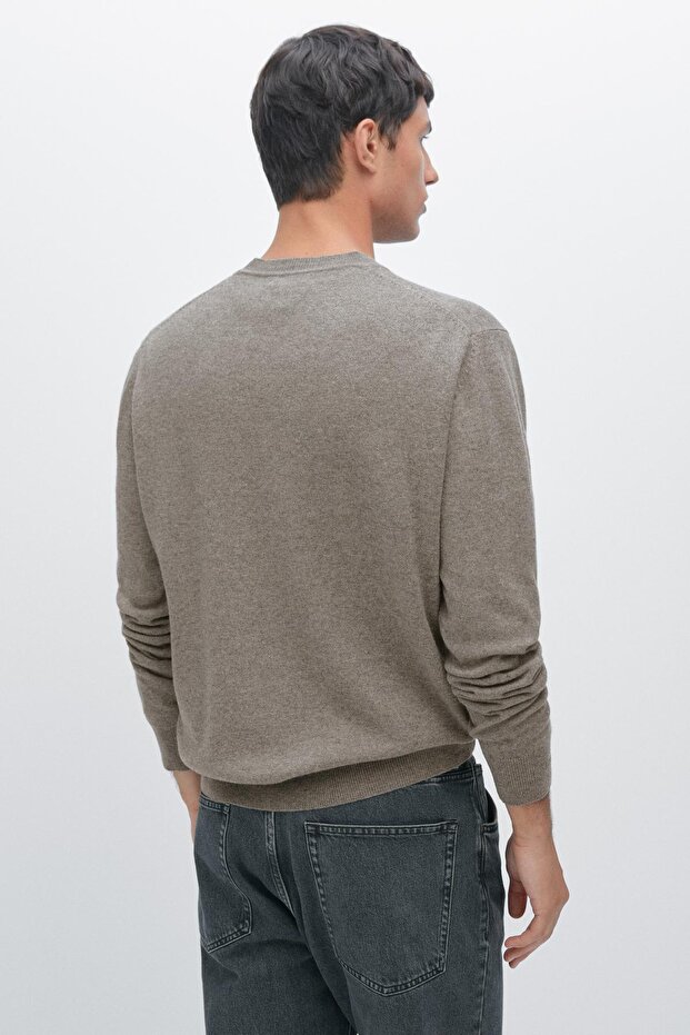 Yün karışımlı bisiklet yaka kazak - 3