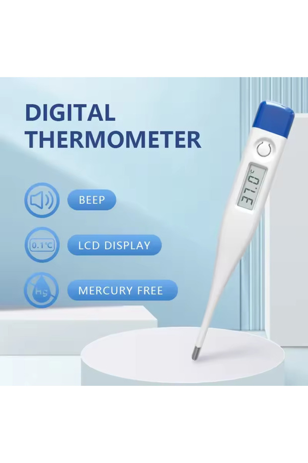 Deep Blue 1 PC Digital Thermometer Good Quality Clinical Oral Underarm Rectal Test Baby Adult Fever - 1