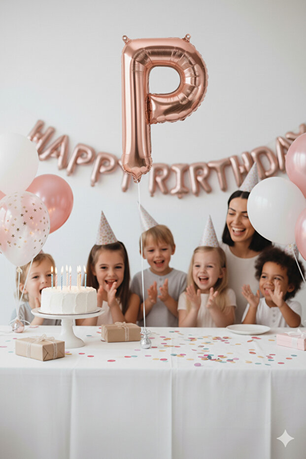 Rose Gold Foil Balloon 36 - 40 cm (P) Letter