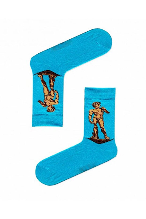 جوارب ملونة منقوشة على شكل تمثال داود - 2