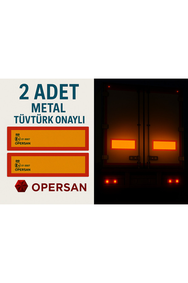 Tüvtürk Compatible Ece R70 Truck Trailer Rear Reflector Sheet (Set of 2 / 565X196 mm) Metal