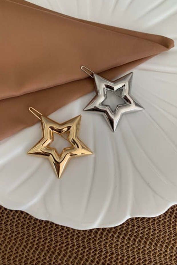 Star Design Metal Ring Snap Clip Pinterest Women's Buckle