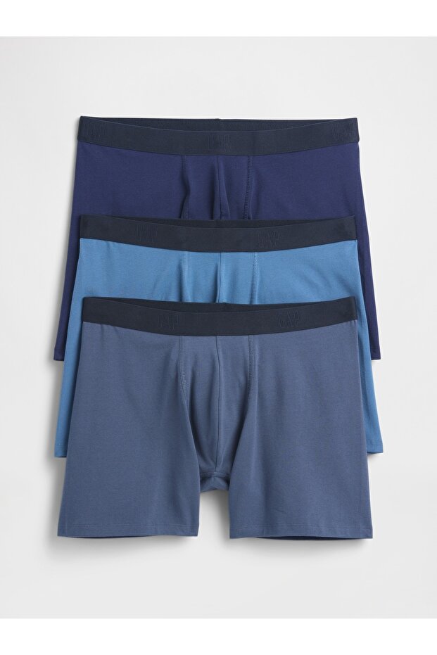 Erkek Mavi 3'lü Brief Boxer Seti - 1