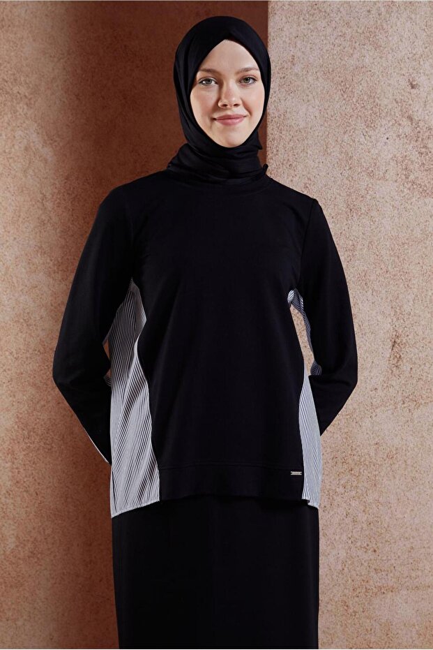 Stripe Skirted Tracksuit Set 44746