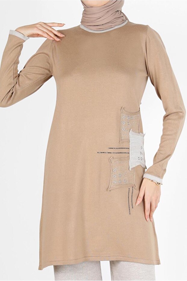 YAMA DETAYLI TRİKO TUNİK 42033 - 4