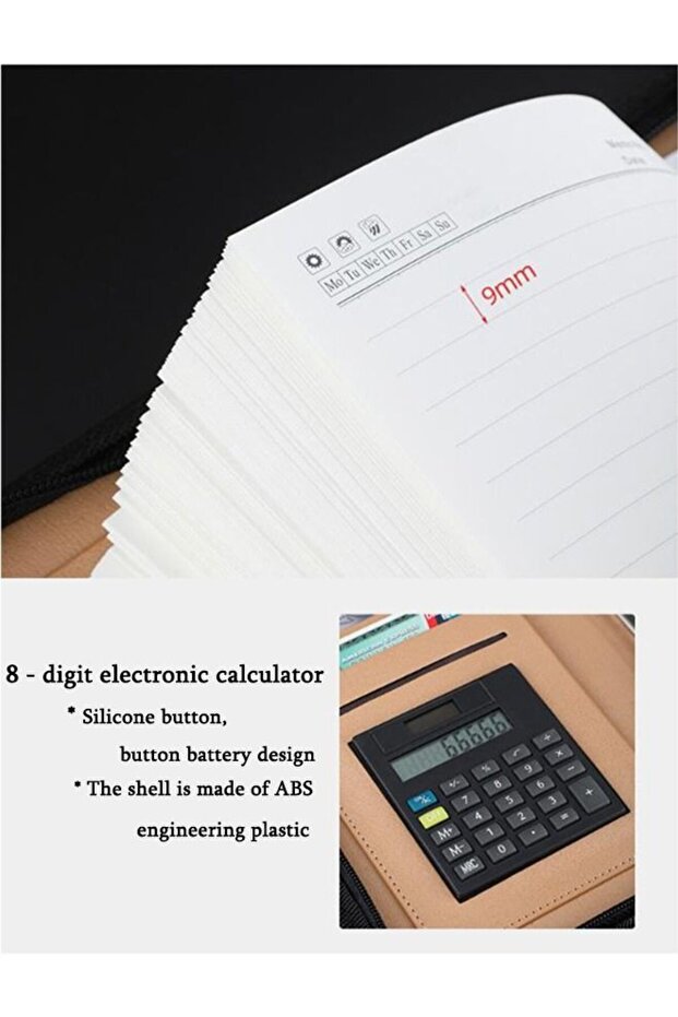 Binder Folder Meeting Folder Portfolio Organizer With Calculator Notepad Pen File Bag A5 Size - 4