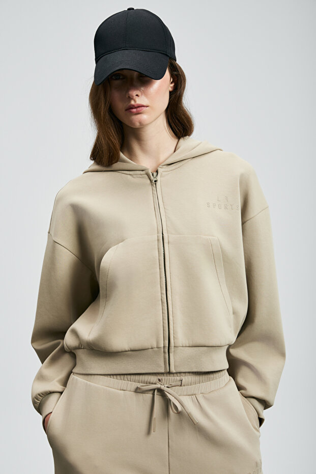 Cara Kadın Örme Sweatshırt Bej - 4