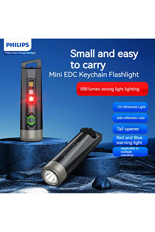 Button Electronic black PRO EDC EDC Flashlight LED Rechargeable Lamp Mini EDC Keycha
