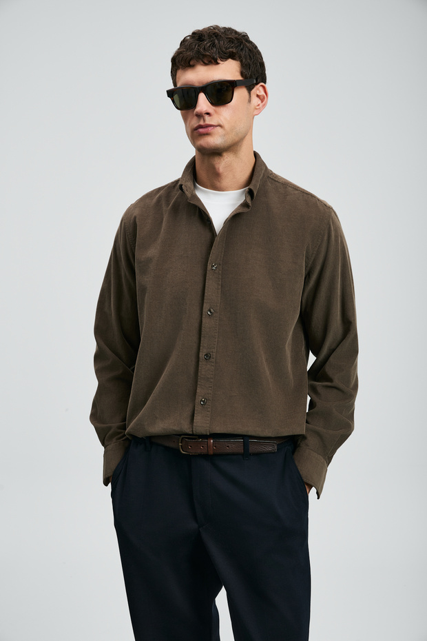 Drew Erkek Basic Gömlek Regular Fit Haki - 3