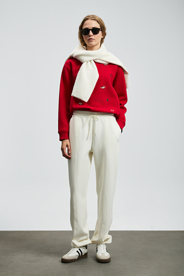 Merry Kadın Örme Sweatshırt Kırmızı - 4