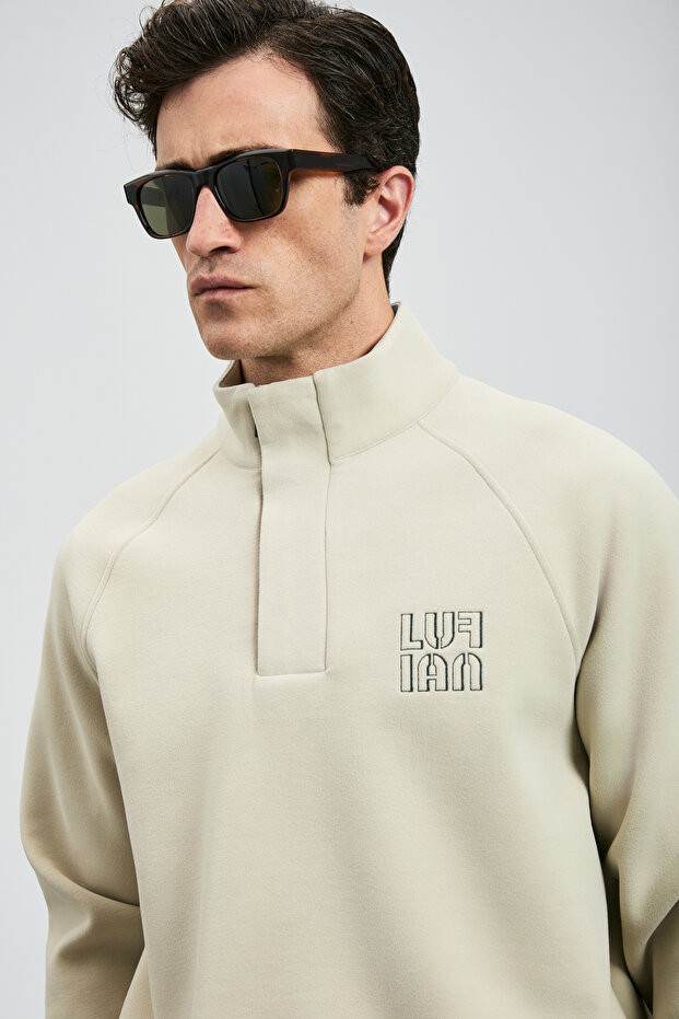 Hazel Erkek Sweatshirt Ekru - 4