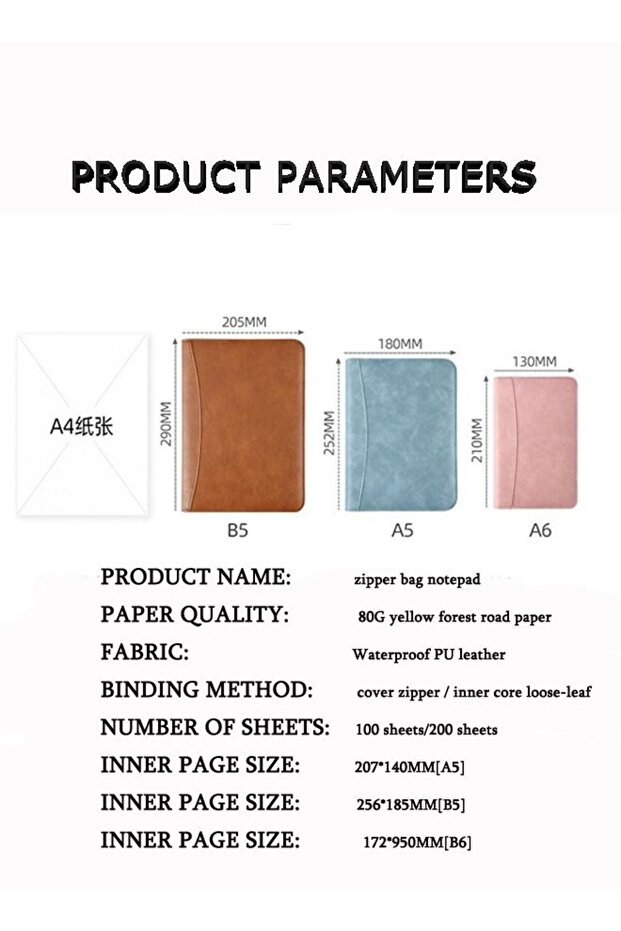 Binder Folder Meeting Folder Portfolio Organizer With Calculator Notepad Pen File Bag A5 Size - 6