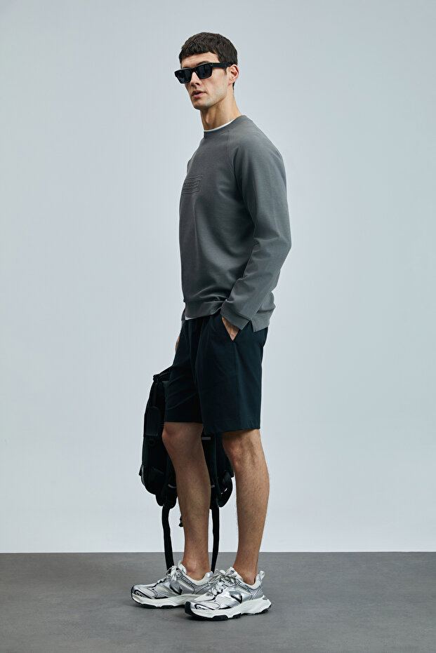 Moon Erkek Şort Eşofman Siyah - 5