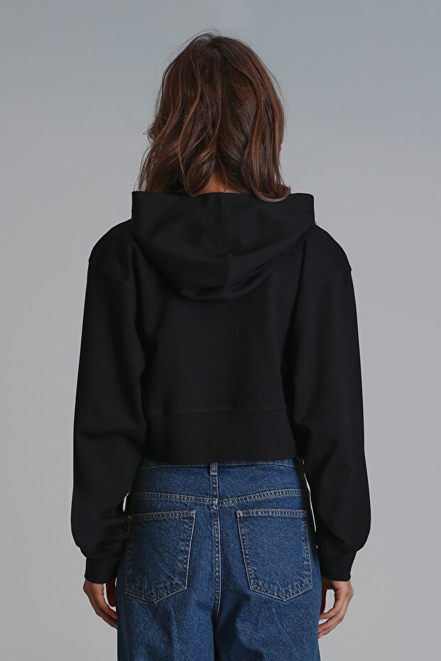 Olıvıa Kadın Örme Sweatshırt Siyah - 6