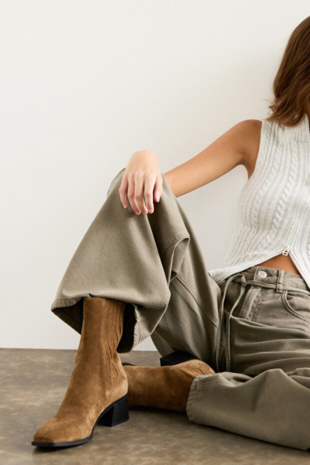 Bilekte deri kovboy botu - 7