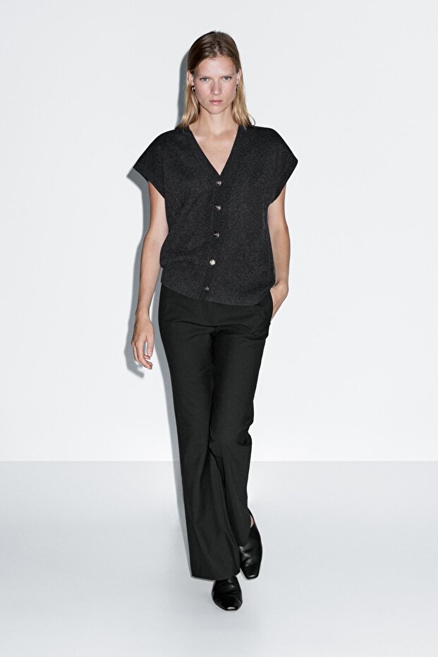 Dore düğmeli triko süveter - 2