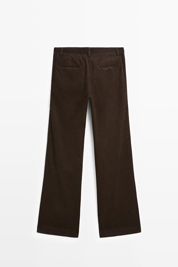 İspanyol paça fitilli kadife pantolon - 8