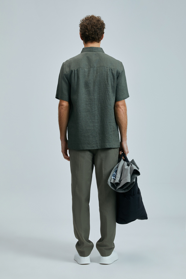 Bert Erkek Basic Gömlek Comfort Fit Haki - 6