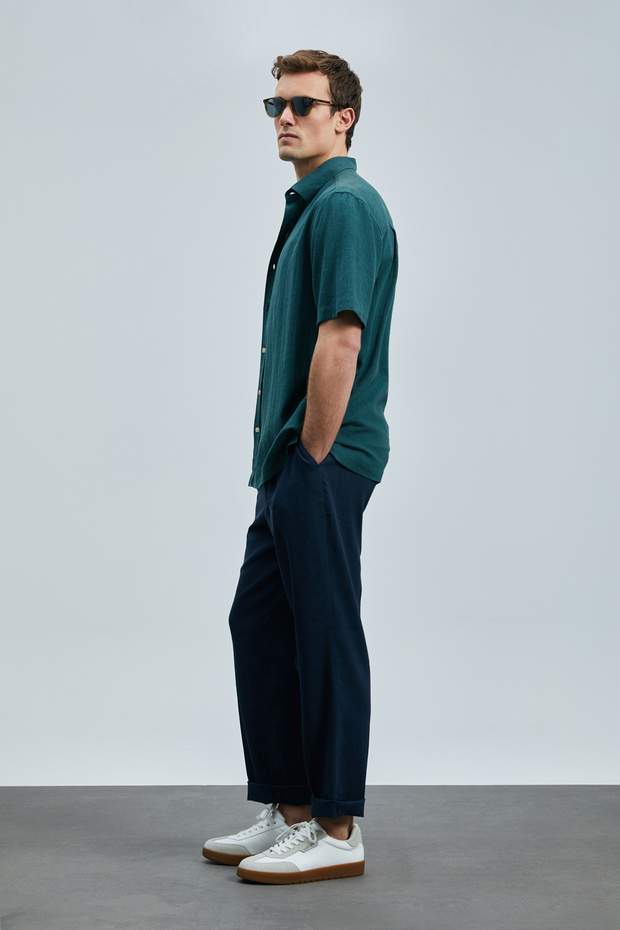 Bert Erkek Basic Gömlek Comfort Fit Yeşil - 2