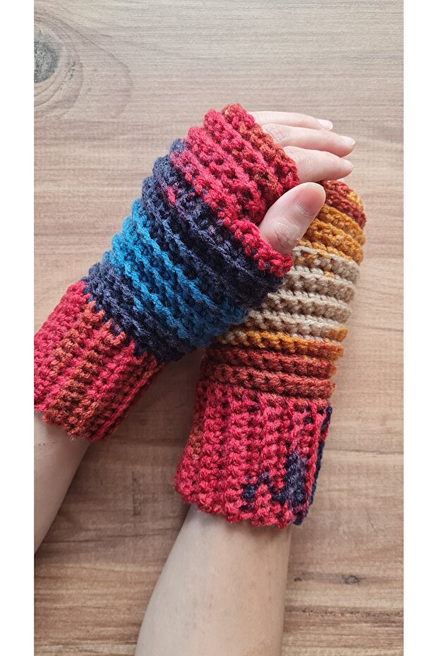 BATİK ÖRGÜ ELDİVEN/ YÜN ELDİVEN / EL ÖRGÜSÜ ELDİVEN - 4