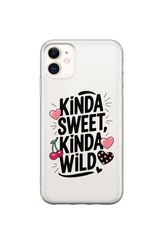 iPhone 11 Compatible Kinda Sweet Kinda Wild Patterned Transparent Phone Case