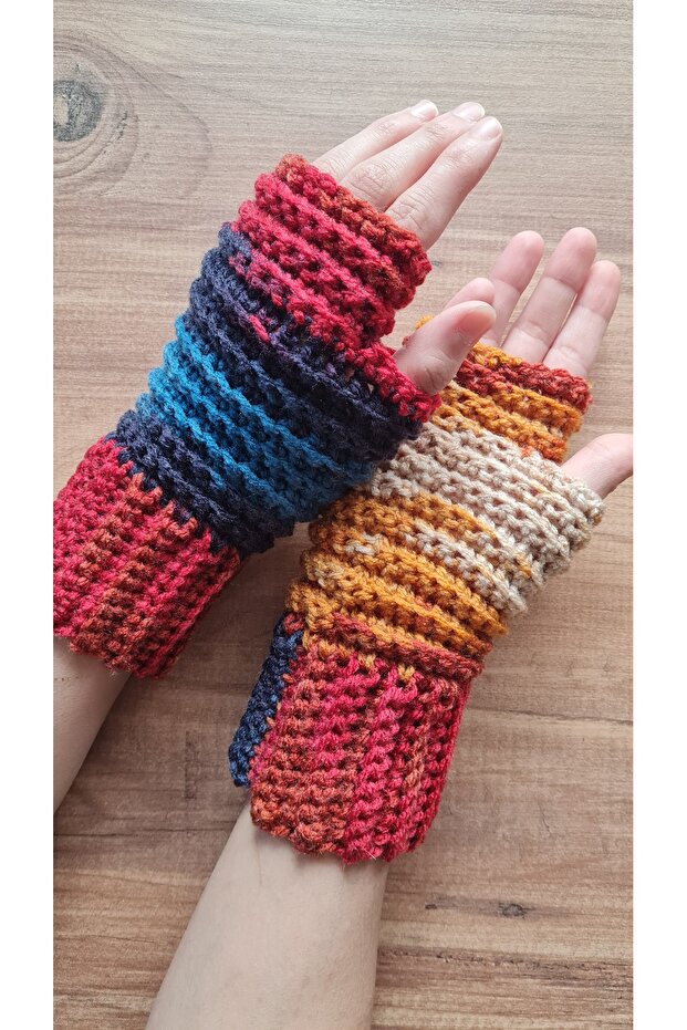 BATİK ÖRGÜ ELDİVEN/ YÜN ELDİVEN / EL ÖRGÜSÜ ELDİVEN - 3