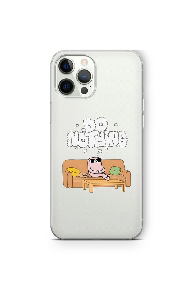Do Nothing Patterned Transparent Phone Case Compatible with iPhone 12 Pro