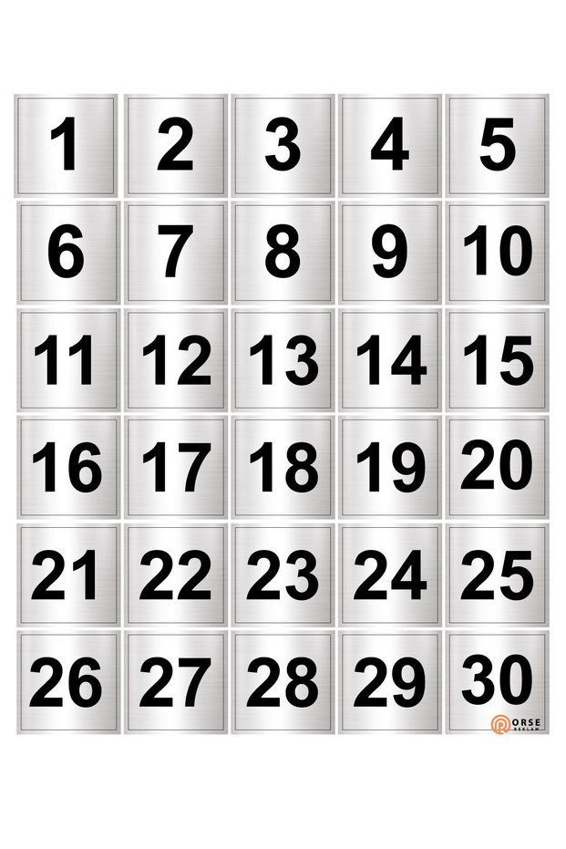Cabinet Table Number 1-30 (4X4Cm)
