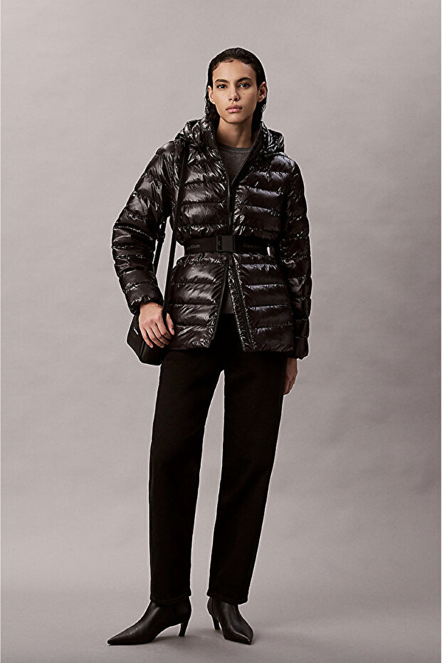 Lightweight Belted Puffer Jacket - 1