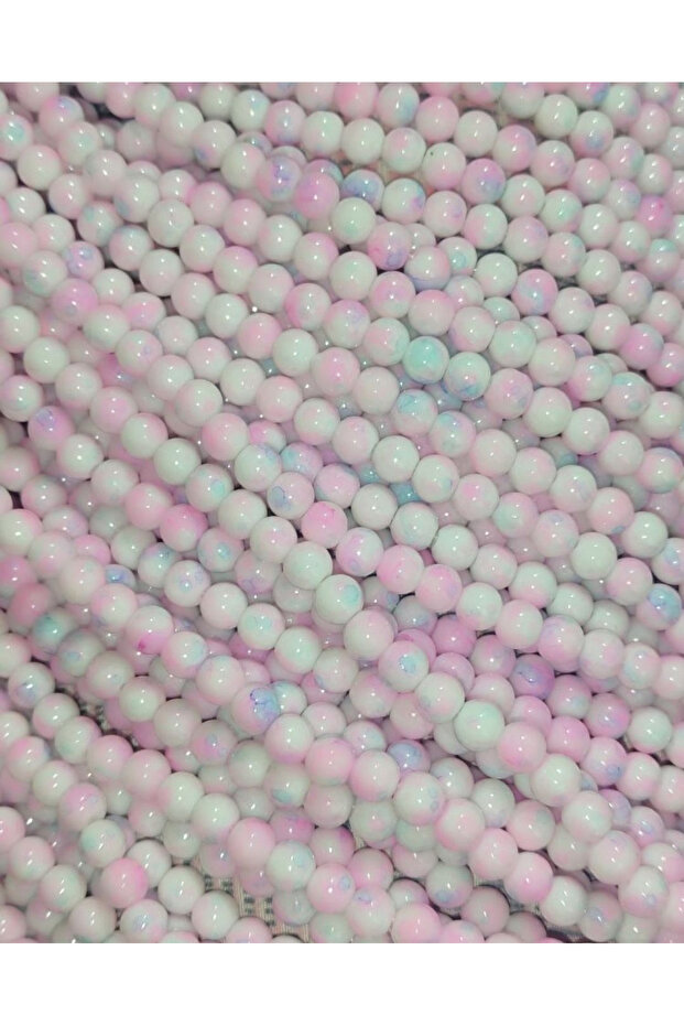 8 mm Marbled Glass Beads (50 Pieces)
