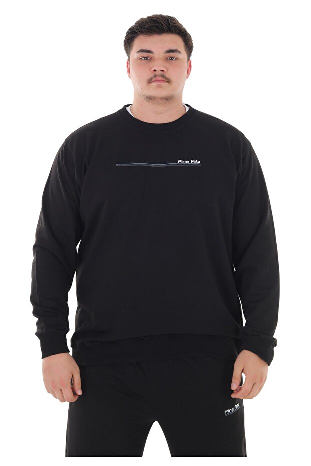 Men's Plus Size 2 Thread Crew Neck Sweatsuit Tracksuit Set Suitable for Weight up to 154 Kilograms