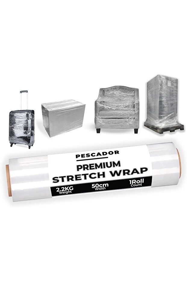 Stretch Wrap, Transparent (Transparent, 2.2kg)