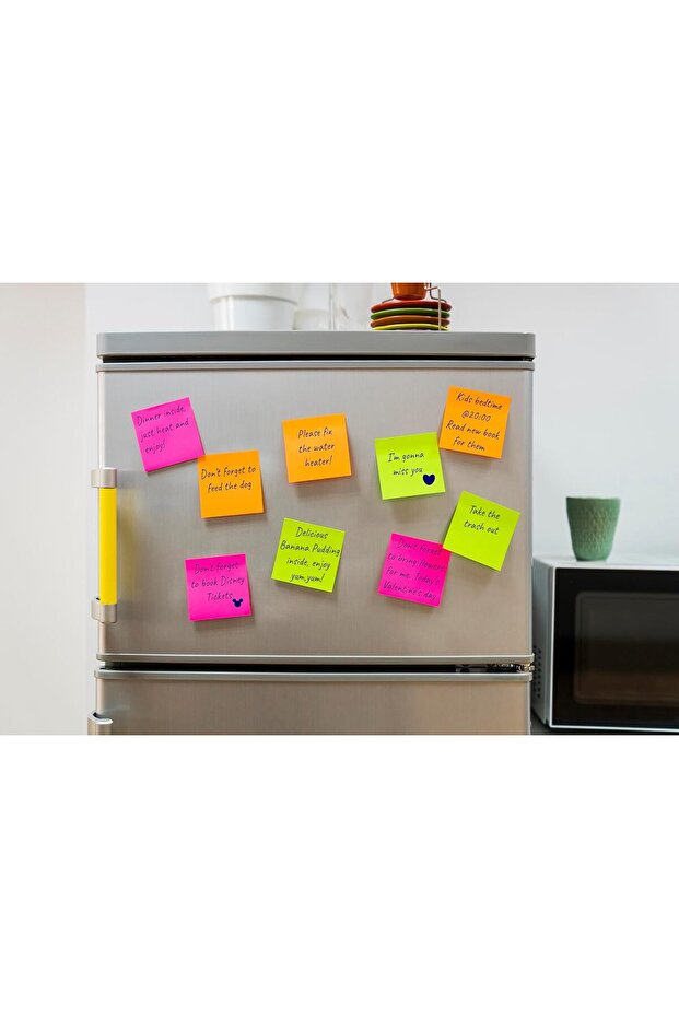 Sticky Notes 7.6 x 7.6 cm (4 Pads) - 400 Sheets/Pad, Assorted Colors
