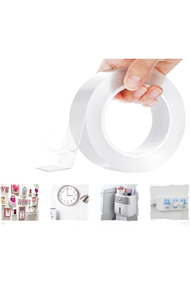 3M Transparent Double-Sided Washable Reusable Tape, 2 cm, 1 Roll