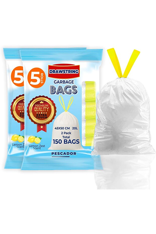 Drawstring Bin Disposable Liners, 4 Gallon, 45x50 CM, 150 Count