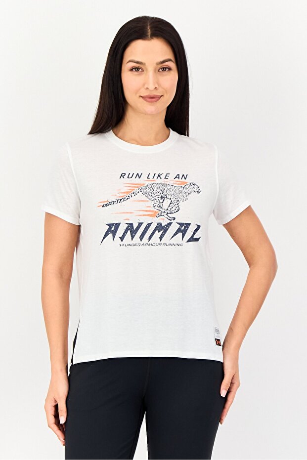 Women Loose Fit Short Sleeve Running T-Shirt, White