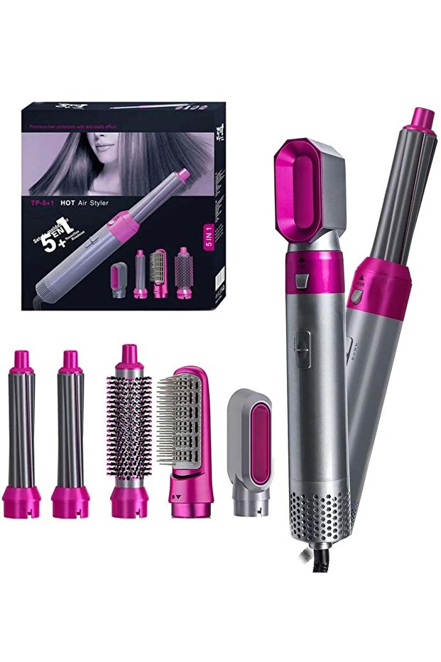 5-in-1 Multifunctional Styling Tool - Detachable Automatic Suction Hair Curler & Hot Air Comb