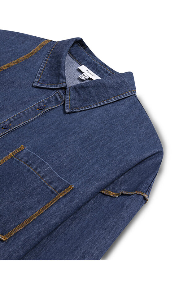 KONTRAST DİKİŞLİ GÖMLEK - 4