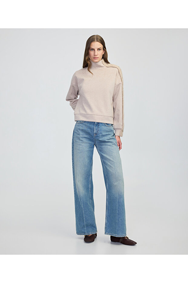 Triko mix dik yaka sweatshirt - 6