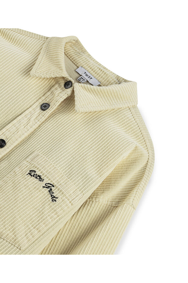 SLOGANLI KADİFE GÖMLEK - 4