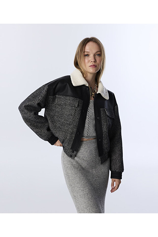 KUMAŞ MIX COLORBLOCK CEKET - 2