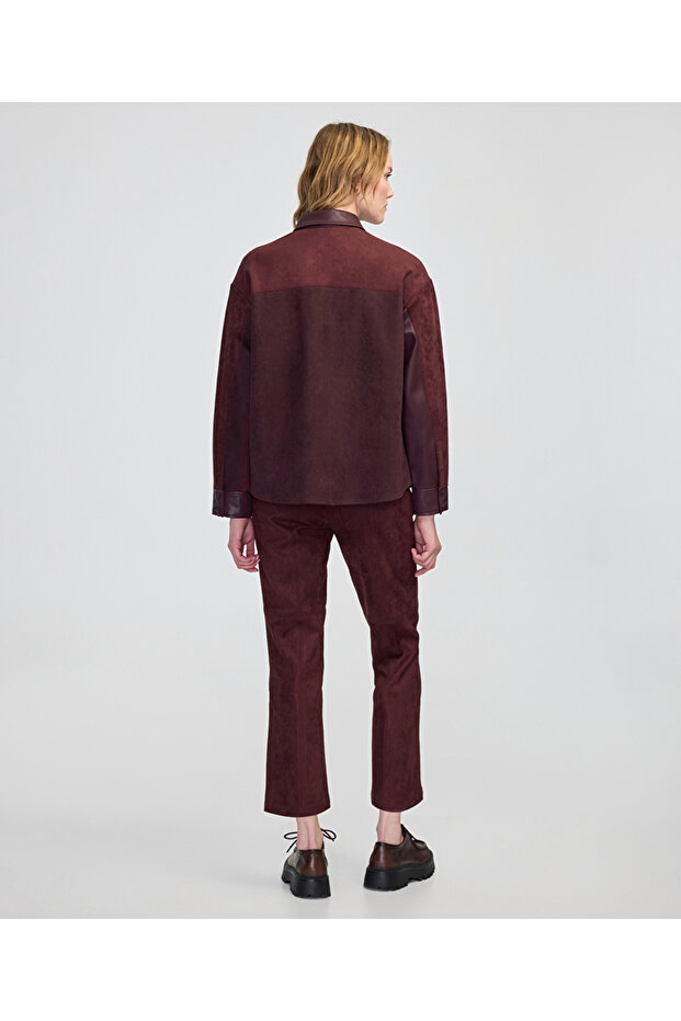 Kumaş mix colorblock gömlek - 8