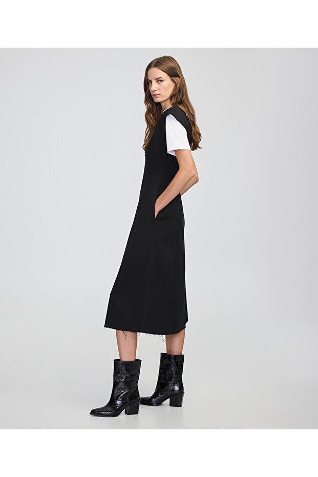 Çift parça colorblock elbise - 5