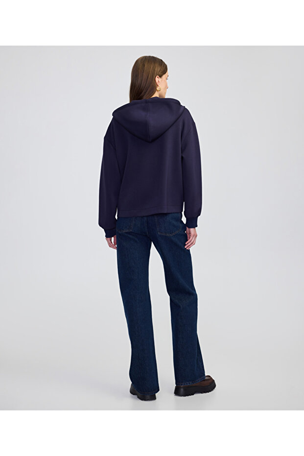 Triko mix kapüşonlu sweatshirt - 7