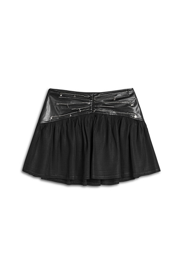 İŞLEMELİ MİNİ ETEK - 3