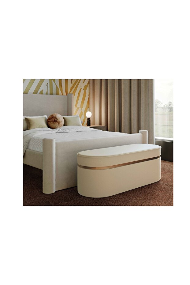 MİNOTTİ KADİFE BENCH, KREM - 1