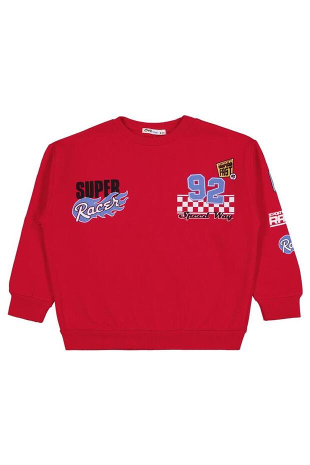 Super 92 Printed 6-9 Years Old Sweatshirt - Red 9-10 Years Old
