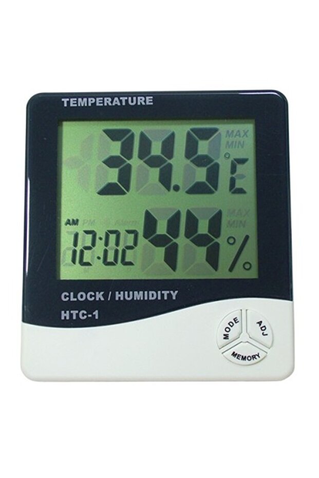 Thermometer, Clock and Hygrometer with LCD Display - HTC 1 - 2