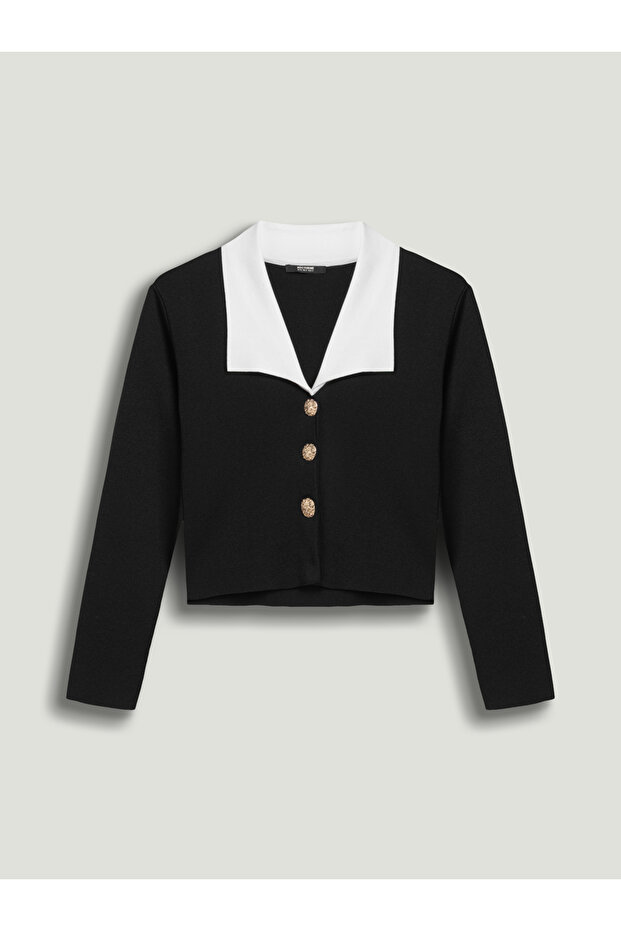 Kontrast Yakalı Triko - 6