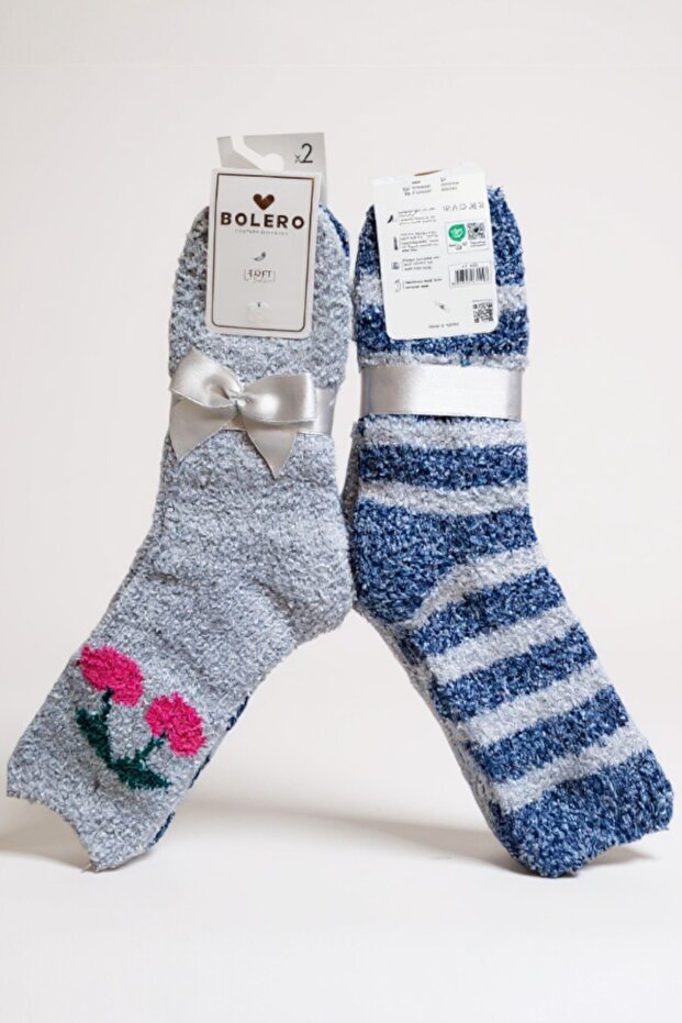 Women's Plush Fluffy Socks 2-Pack Plush Home Socks, Sleep Socks